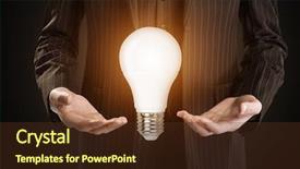  Presentation with lightening - Beautiful PPT layouts featuring lightening bulb in man's hands backdrop and a tawny brown colored foreground