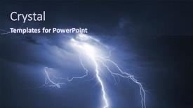  Presentation with lightening - Presentation featuring lightening-over-the-landscape background and a navy blue colored foreground