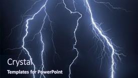  Presentation with lightening - Beautiful slide set featuring lightening-over-the-landscape backdrop and a navy blue colored foreground