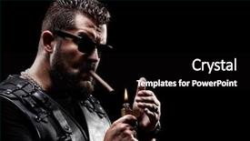  Presentation with cigarette - Theme with lighter light - badass biker lighting up background and a  colored foreground