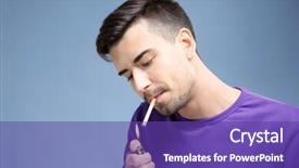  Presentation with paint lighting - Amazing slide set having lighter light - young man lighting cigarette backdrop and a  colored foreground