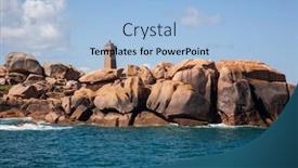  Presentation with granite - Audience pleasing theme consisting of lighthouse-amongst-pink-granite-boulders backdrop and a light blue colored foreground