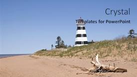  Presentation with west - Presentation theme enhanced with lighthouse-and-beach-at-west background and a light blue colored foreground