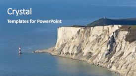  Presentation with britain - PPT layouts featuring lighthouse and cliffs at beachy background and a teal colored foreground