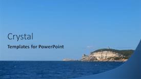  Presentation with lighthouse - Slides with lighthouse-at-coast-on-island background and a light blue colored foreground