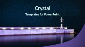  Presentation with lighthouse - Amazing presentation design having lighthouse at starry night backdrop and a navy blue colored foreground