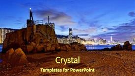  Presentation with lighthouse - Cool new PPT theme with lighthouse at sunset hong kong yau tong lei yue mun water bay backdrop and a tawny brown colored foreground