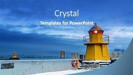  Presentation with winter blue - Presentation with lighthouse-at-the-entrance background and a teal colored foreground