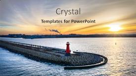  Presentation with sea port - Slide set with lighthouse-at-the-exit background and a lemonade colored foreground