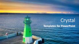  Presentation with sea port - PPT layouts enhanced with lighthouse-at-the-exit background and a teal colored foreground