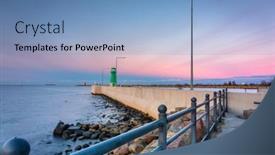  Presentation with sea port - Cool new theme with lighthouse-at-the-exit backdrop and a teal colored foreground