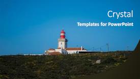  Presentation with atlantic - Presentation design enhanced with lighthouse-building-at-cape-roca background and a teal colored foreground