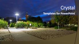  Presentation with history of baltic republics - Colorful PPT layouts enhanced with lighthouse by the baltic pier backdrop and a ocean colored foreground
