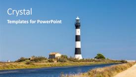  Presentation with lighthouse - Presentation theme having lighthouse-faraman-salin-de-giraud background and a teal colored foreground