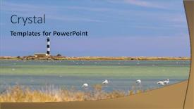  Presentation with lighthouse - PPT theme consisting of lighthouse-faraman-salin-de-giraud background and a light blue colored foreground