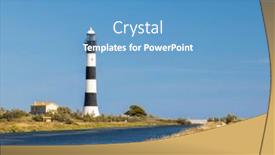  Presentation with lighthouse - Presentation design with lighthouse-faraman-salin-de-giraud background and a teal colored foreground