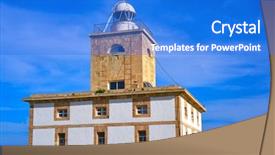  Presentation with nova scotia wood - Beautiful PPT theme featuring lighthouse faro of nova tabarca backdrop and a  colored foreground