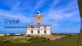  Presentation with nova scotia wood - Audience pleasing slides consisting of lighthouse faro of nova tabarca backdrop and a  colored foreground