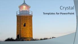  Presentation with lighthouse - Colorful PPT theme enhanced with lighthouse-from-the-island-sylt backdrop and a light blue colored foreground