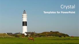  Presentation with lighthouse - PPT theme having lighthouse-from-the-island-sylt background and a teal colored foreground
