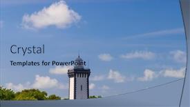  Presentation with lighthouse - PPT theme with lighthouse-grave-in-verdon-sur background and a teal colored foreground