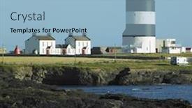  Presentation with ireland - Colorful slide deck enhanced with lighthouse-hook-head-county-wexford backdrop and a light blue colored foreground