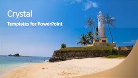  Presentation with sri lanka - Audience pleasing PPT theme consisting of lighthouse in fort galle - sri backdrop and a teal colored foreground