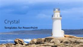  Presentation with lighthouse - PPT layouts with lighthouse-in-galicia-punta-da background and a light blue colored foreground