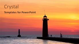  Presentation with wisconsin - Slides with lighthouse-in-kenosha-wisconsin background and a yellow colored foreground