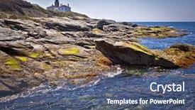  Presentation with lighthouse - Audience pleasing theme consisting of lighthouse in newport rhode island backdrop and a ocean colored foreground