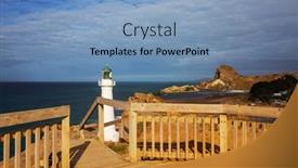  Presentation with pacific - PPT layouts enhanced with lighthouse-in-pacific-coast-new background and a light blue colored foreground