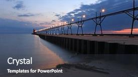  Presentation with south beach - Slides with lighthouse in south haven background and a dark gray colored foreground