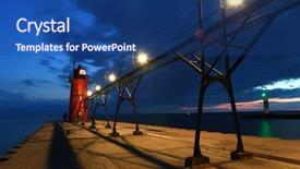  Presentation with lighthouse - PPT theme having lighthouse in south haven background and a ocean colored foreground