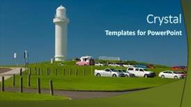  Presentation with australia - Theme enhanced with lighthouse-in-wollongong-australia-bright background and a ocean colored foreground