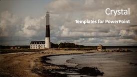  Presentation with lighthouse - PPT layouts consisting of lighthouse and keeper's house background and a gray colored foreground