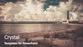  Presentation with lighthouse - PPT theme featuring lighthouse and keeper's house background and a violet colored foreground