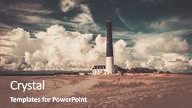  Presentation with lighthouse - Cool new slide deck with lighthouse and keeper's house backdrop and a violet colored foreground