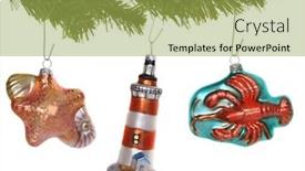  Presentation with seashell - Presentation featuring lighthouse-lobster-and-seashell-ornaments background and a yellow colored foreground