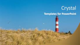  Presentation with blue sky - PPT theme having lighthouse-of-amrum-view background and a teal colored foreground