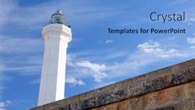  Presentation with lighthouse - Slides with lighthouse-of-santa-maria-di background and a teal colored foreground