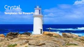  Presentation with lighthouse - Slide set featuring lighthouse-on-atlantic-ocean-coast background and a gray colored foreground