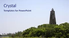  Presentation with north carolina - Audience pleasing presentation design consisting of lighthouse-on-bald-head-island backdrop and a sky blue colored foreground