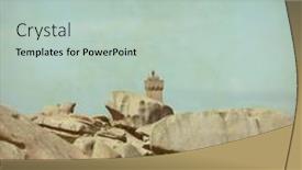  Presentation with granite - Slide set featuring lighthouse-on-the-pink-granite background and a mint green colored foreground