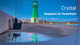  Presentation with west - Slide set consisting of lighthouse-on-the-west-breakwater background and a teal colored foreground