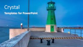  Presentation with west - Colorful PPT theme enhanced with lighthouse-on-the-west-breakwater backdrop and a teal colored foreground
