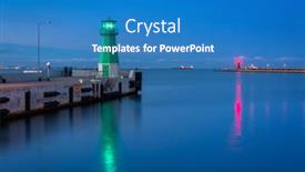  Presentation with west - Beautiful presentation theme featuring lighthouse-on-the-west-breakwater backdrop and a teal colored foreground