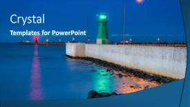  Presentation with west - Presentation consisting of lighthouse-on-the-west-breakwater background and a ocean colored foreground