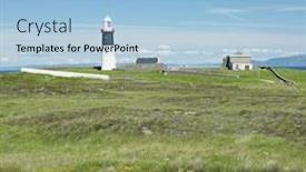  Presentation with ireland - Amazing slide deck having lighthouse rathlin island northern ireland backdrop and a light blue colored foreground