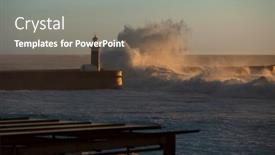  Presentation with wave - Slide deck having lighthouse-with-huge-wave background and a  colored foreground