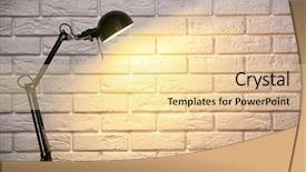  Presentation with brick wall - PPT theme having lighting design - modern lamp on table background and a blonde colored foreground